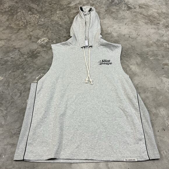 Nike Hoops Basketball Standard Dri-Fit Loose Fit Hooded Gray Size XL DH7441-050 - Picture 1 of 9